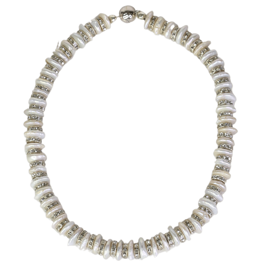 Julietta White Ivory White/ Silver Beaded Necklace