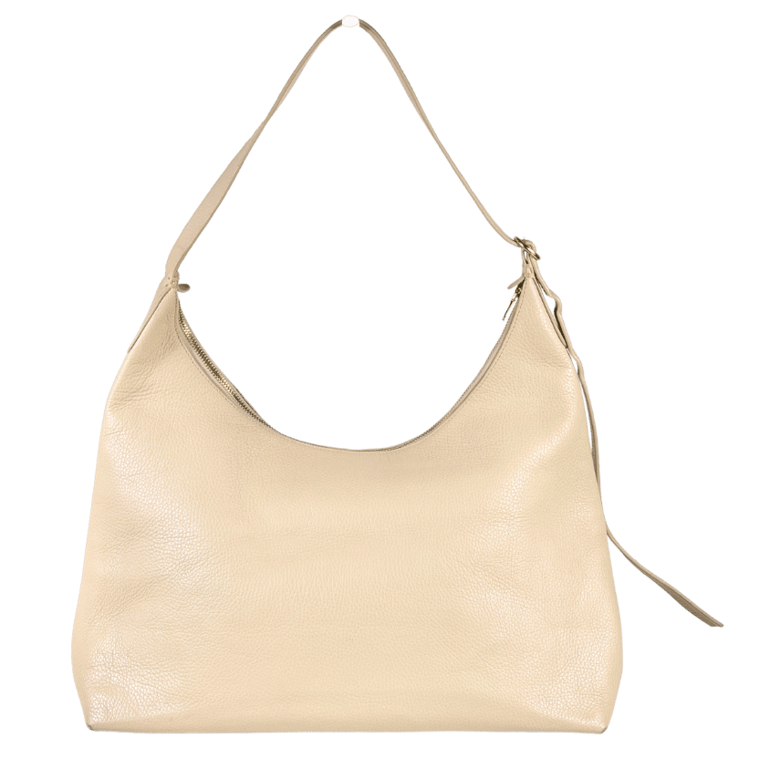 Arket Cream Leather Shoulder Bag One Size