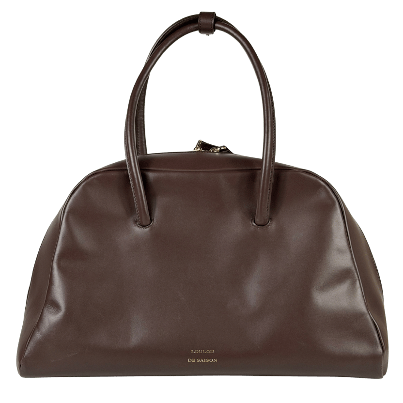 LOULOU DE SAISON Brown Smooth Leather Aaja Leather Bowling Bag