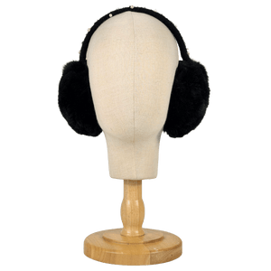 YVES SALAMON Black Pearl Embellished Rabbit Fur Earmuffs One Size