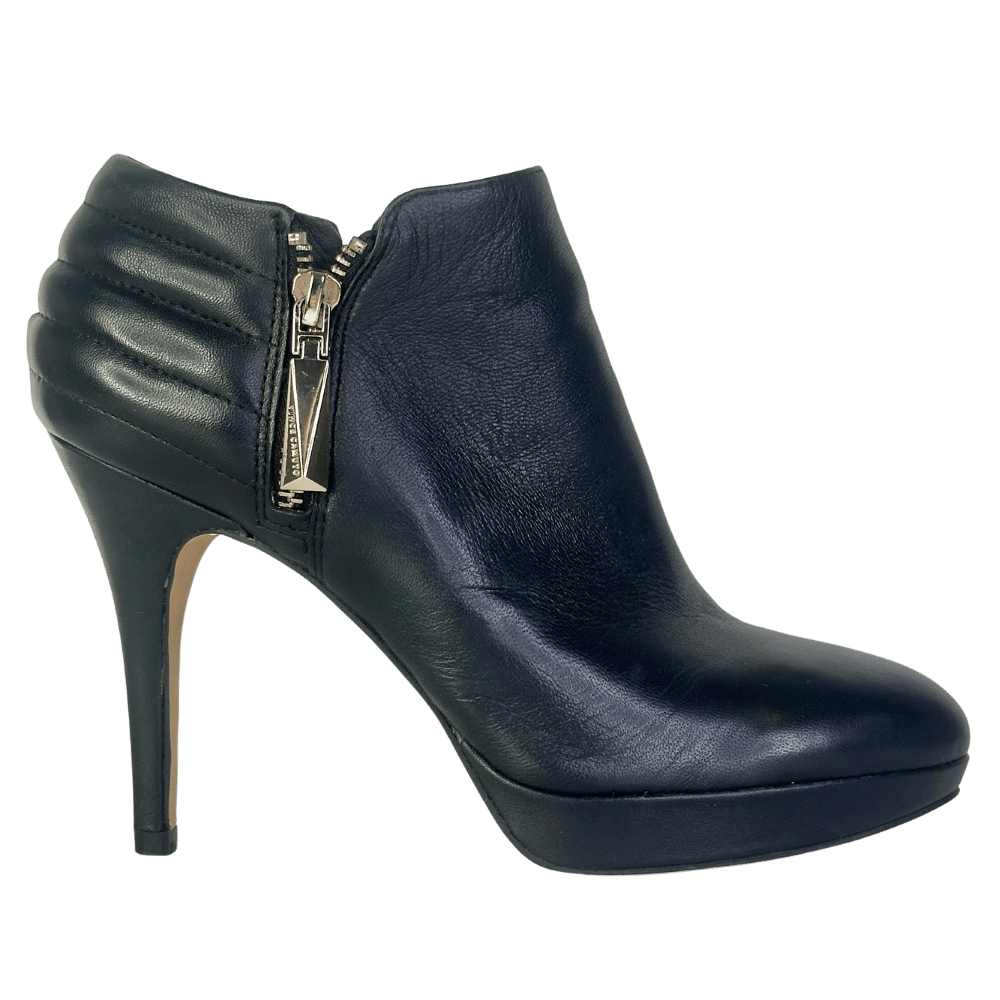 Vince Camuto Black Evania Leather Ankle Boots UK 4 EU 37 👠