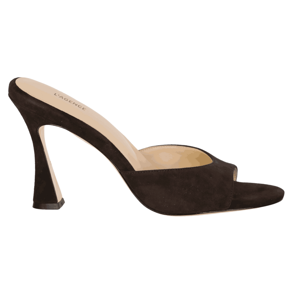L'agence Brown Avery Suede Open-toe Mule UK 6.5 EU 39.5 👠