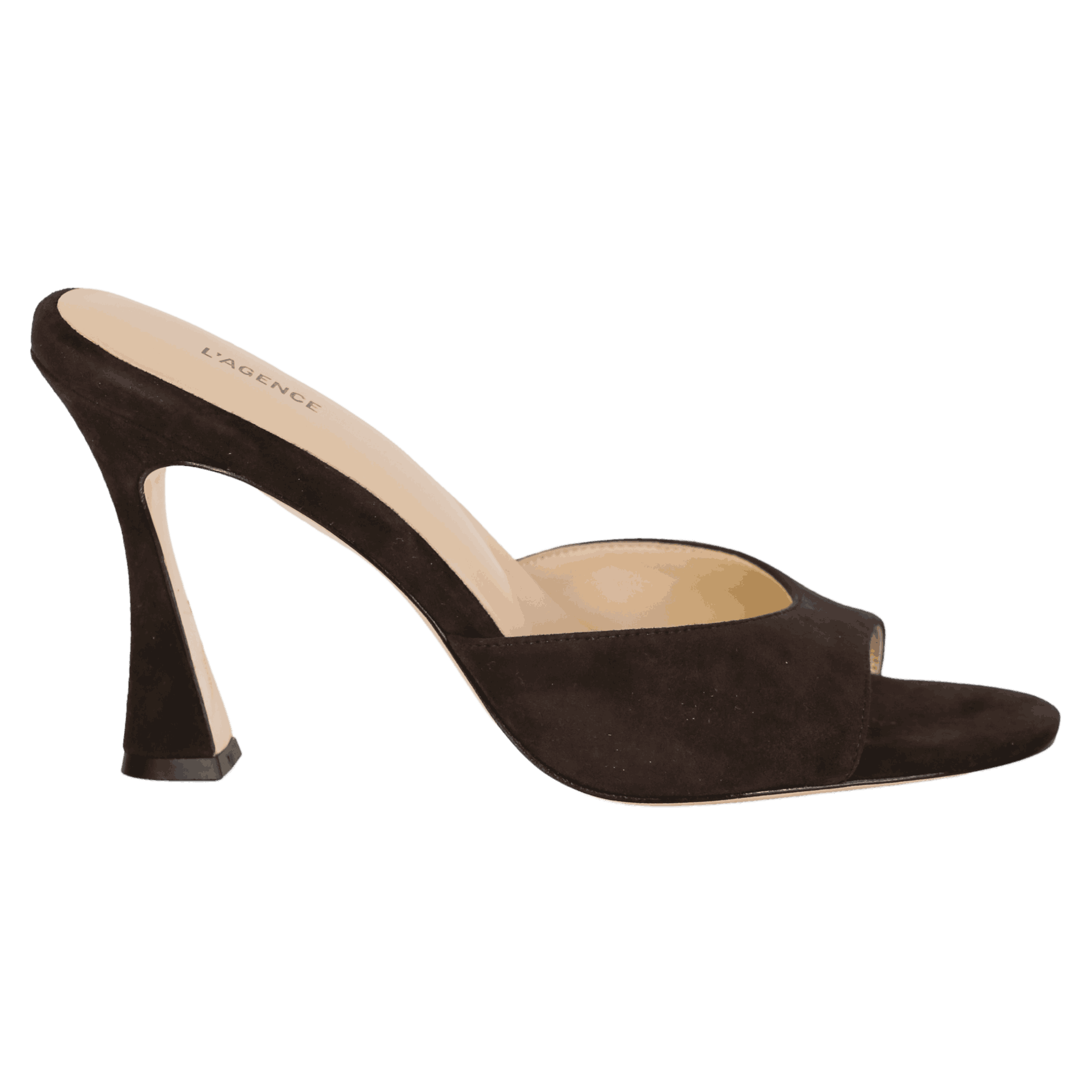 L'agence Brown Avery Suede Open-toe Mule UK 6.5 EU 39.5 👠