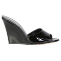 Paris Texas Black Wanda Patent Leather Wedge Sandals UK 4 EU 37 👠