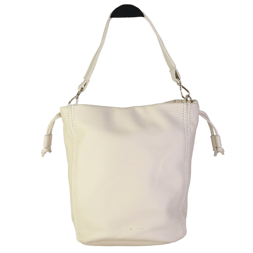 Tommy Hilfiger Cream TH Soft Bucket Bag