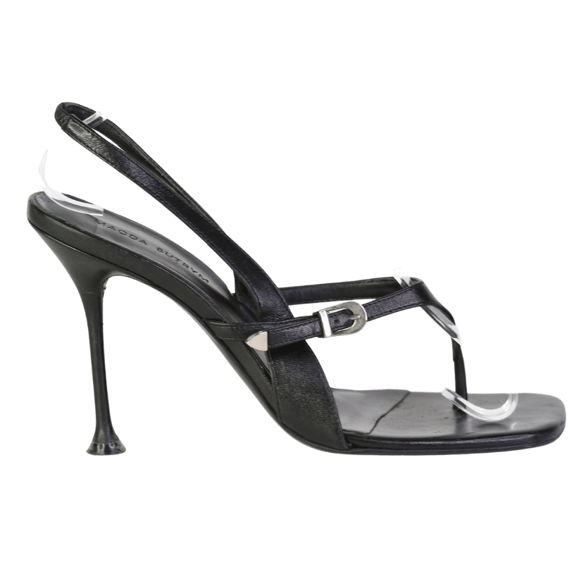 Magda Butrym Black Slingback leather heeled sandalsUK 4 EU 37 👠