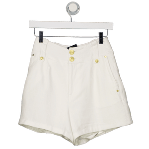 HOLLAND COOPER White Linen Blend Tailored Shorts UK 6