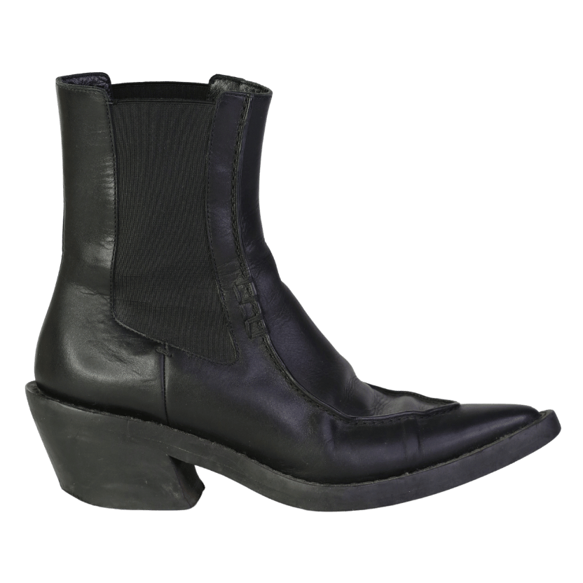 Khaite Black Leather Ankle Boots UK 4 EU 37 👠