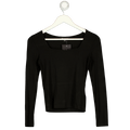 Whistles Black Square Neck Long Sleeve Top UK 8