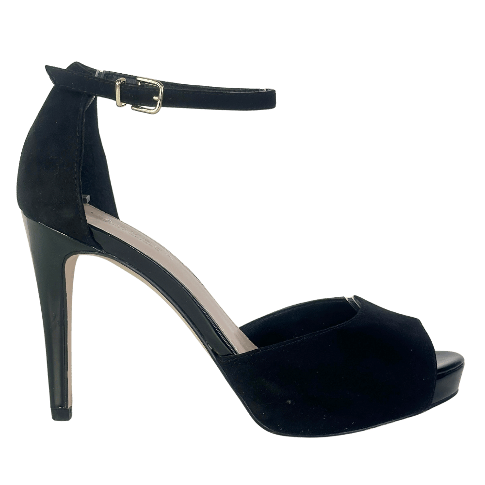 Carvela X Kurt Geiger Black Leona Suedette Open-toe Heels UK 4 EU 37 👠