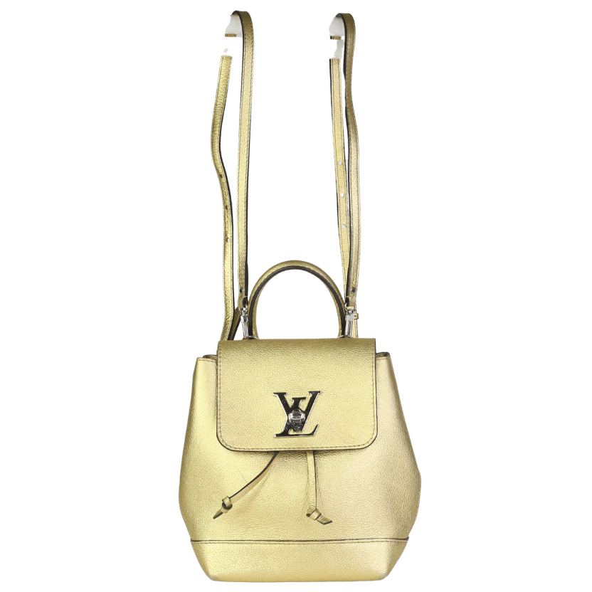 Louis Vuitton Lockme Mini Rucksack Backpack M54575 Leather Metallic Gold
