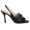 LK Bennett Newbury Black Suede & Mesh Peeptoe Sandals UK 7 EU 40 👠
