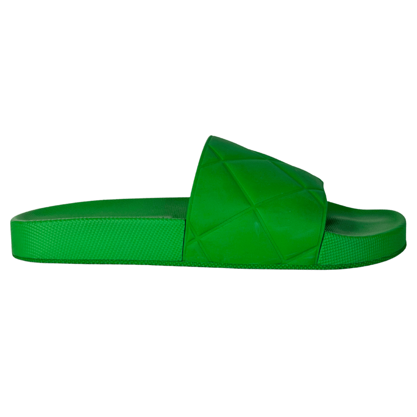 BOTTEGA VENETA Green Diamond Quilted Rubber Slides UK 5 EU 38 👠