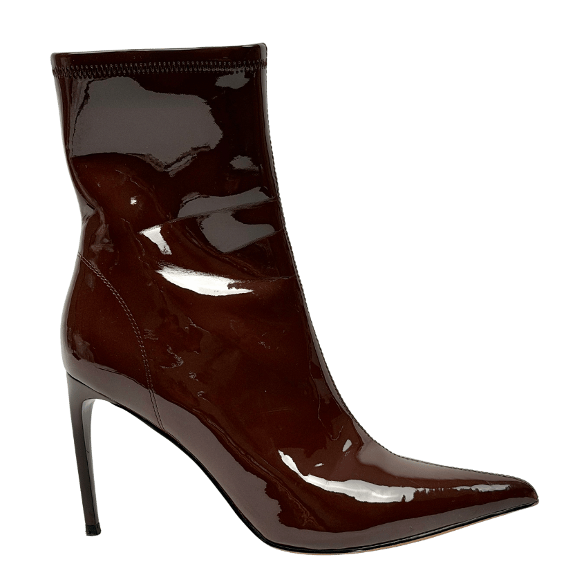 Raye Burgundy Red Patent Stiletto Heeled Aviv Ankle Boots Us7 UK 5 EU 38 👠