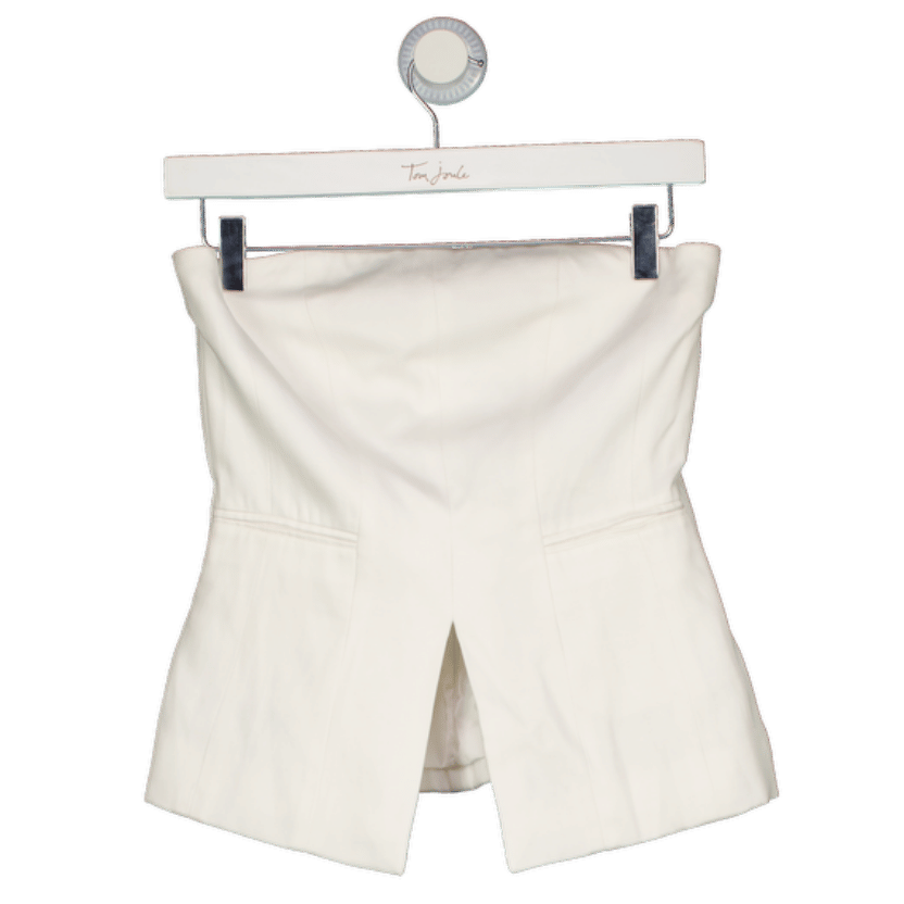 All Saints White Bonnie Tailored Linen Blend Bodice UK 6