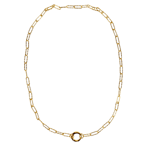 MONICA VINADER Alta Textured Chain Charm Necklace 18k Yellow Gold Vermeil