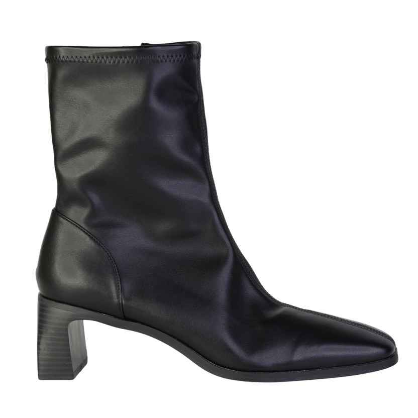 ASOS Black Round Toe Leather Ankle Heels UK 8 EU 41 👠