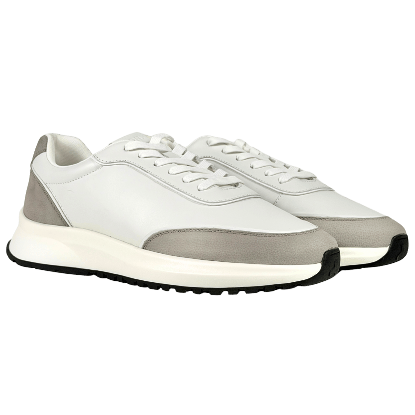 Icon Amsterdam White Faux Leather Smart Trainer UK 9 EU 43