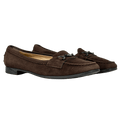 TOD'S Dark Brown Suede Metal Bar Loafers Moccasins Flats UK 7 EU 40