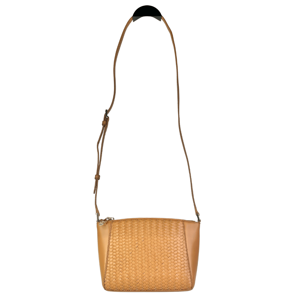 TALBOTS Tan Brown Woven Panel Crossbody Bag One Size