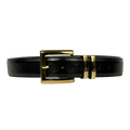 BLACK & BROWN LONDON Naomi Black / Gold Leather waist belt 80cm