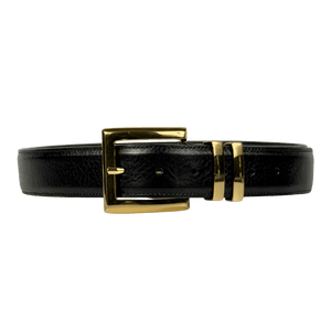 BLACK & BROWN LONDON Naomi Black / Gold Leather waist belt 80cm