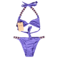 Direct Message Purple Endless Hand-embroidered Bikini In Lavender Bloom UK S