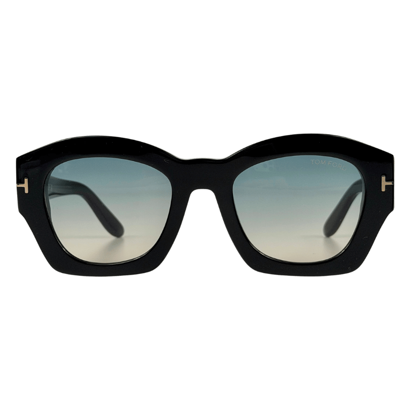 TOM FORD Guilliana Tf1083 01p Shiny Black Cat Eye Sunglasses In Case & Box