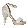 Valentino Garavani White Fringed High Espadrille Sandals UK 4 EU 37 👠