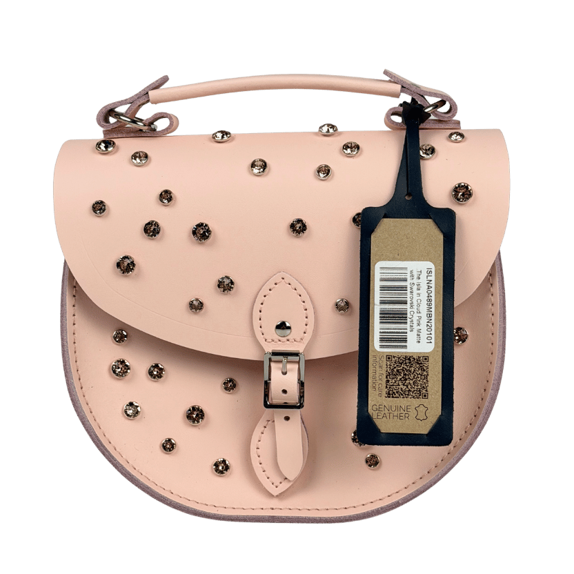 THE CAMBRIDGE SATCHEL COMPANY Cloud Pink Matte With Swarovski Crystals Leather Bag One Size
