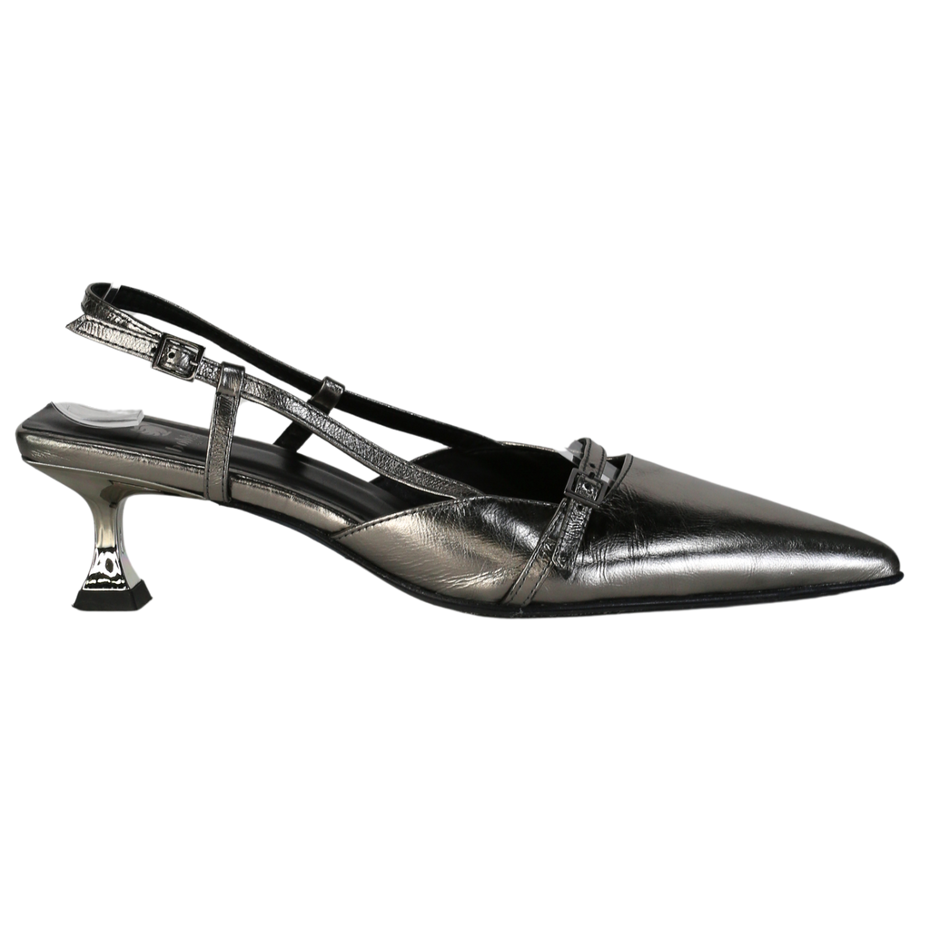 bobbies Metallic Reek Kitten Heel UK 6 EU 39 👠