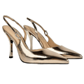 CHARLES & KEITH Metallic Rose Gold High Heel Slingback Heels With Diamante Buckle Detail UK 6 EU 39 👠