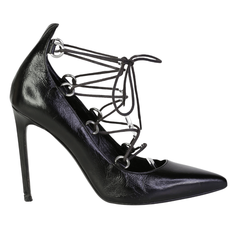 Saint Laurent Black Thorn Lace Up Heels UK 4 EU 37 👠