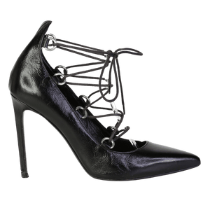 Saint Laurent Black Thorn Lace Up Heels UK 4 EU 37
