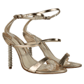 SOPHIA WEBSTER Metallic Rosalind Crystal Rose Gold Leather Ankle Strap Sandals UK 5 EU 38 👠