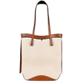 POLENE Ilo Tan Leather / Cream Logo Ilo Tote Bag