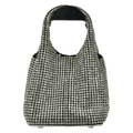 GIARITE Black Brilly - Silver Crystal Embellished Bag With Crossbody Chain