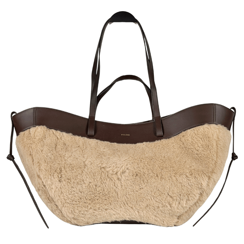 Poléne Beige Liited Alpaca & leather Edition Cyme Tote Bag