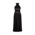 Cult Gaia Black Akshara Draped Maxi Dress With Leather Accents UK S