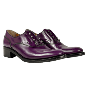 CHURCH'S Purple Smooth Leather Slip On Issie Studded Brogues UK 5 EU 38