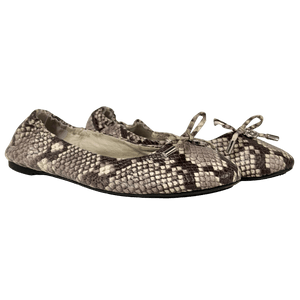 MICHAEL Michael Kors Beige Snake Embossed Leather Ballet Flats UK 5 EU 38