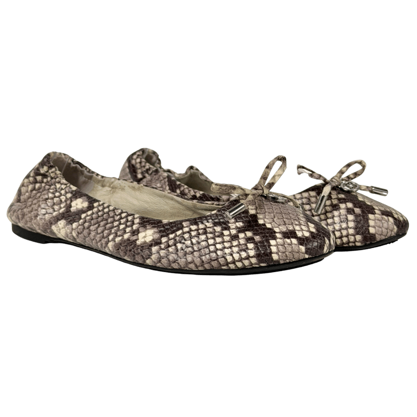 MICHAEL Michael Kors Beige Snake Embossed Leather Ballet Flats UK 5 EU 38 👠