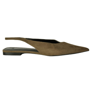 H&M Brown Pointed Toe Suede Sling-back Flats UK 5 EU 38