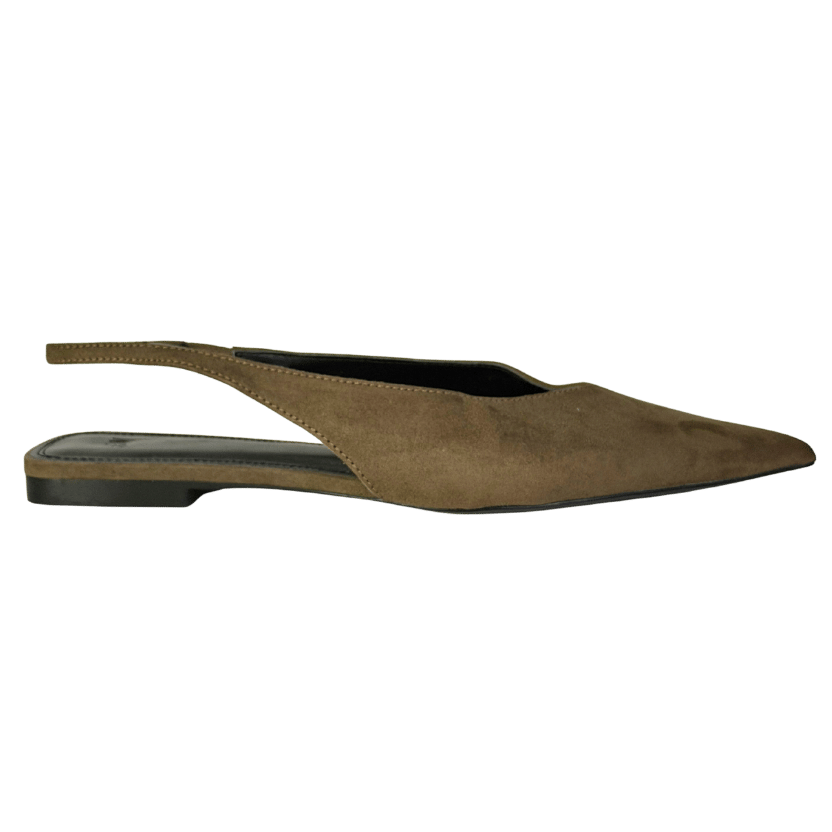 H&M Brown Pointed Toe Suede Sling-back Flats UK 5 EU 38 👠