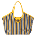 Kurt Geiger Yellow / Blue Striped Large Chelsea Tote Bag