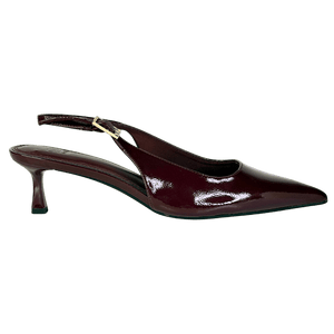 ASOS Red Burgundy Skip Slingback Kitten Heel Shoes38 UK 5 EU 38