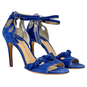 RACINE CARRÉE Cobalt Blue Suded Heeled Sandals UK 4 EU 37
