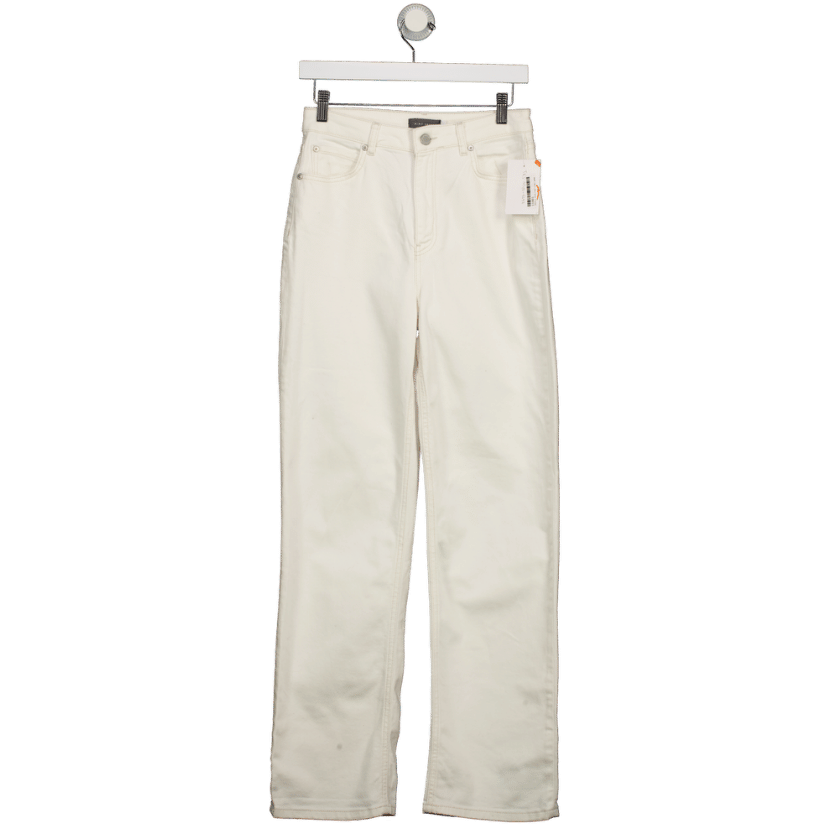 Mint Velvet White High Waisted Straight Leg Jeans UK 10