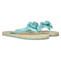 CHANEL Aqua Blue Camelia CC Flip Flops UK 6 EU 39