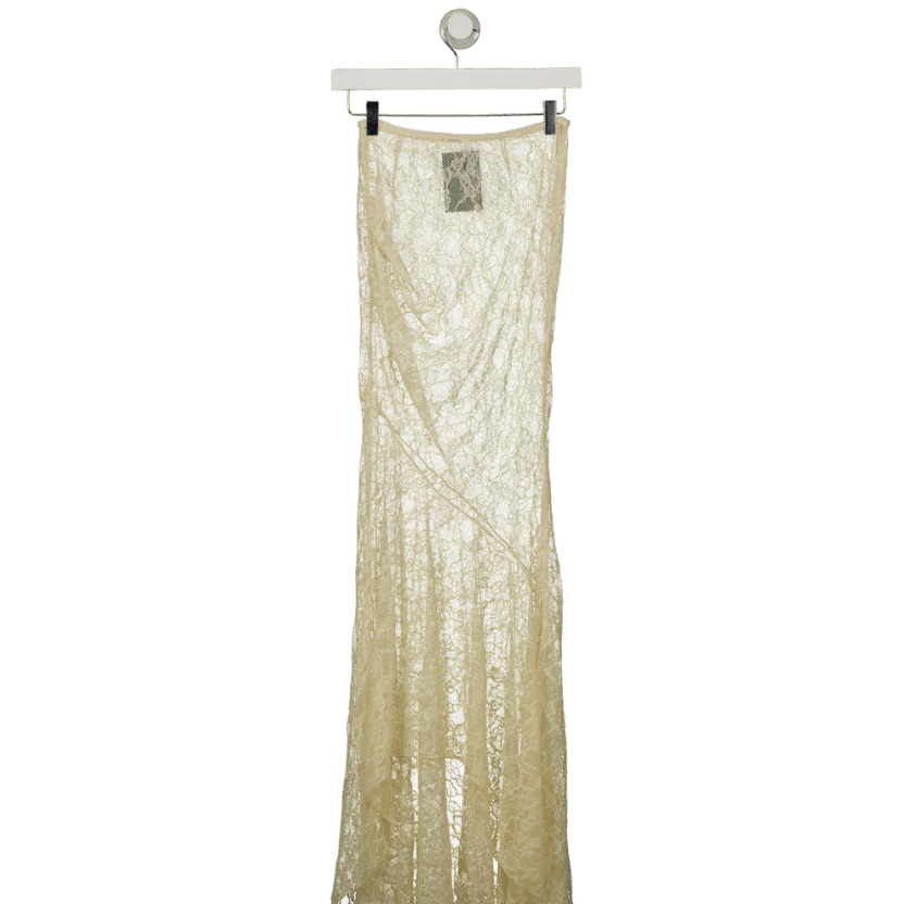 House of CB Vintage Cream Lace Maxi Skirt UK XS
